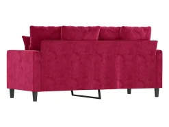 Sofá de 2 lugares veludo 140 cm vermelho tinto