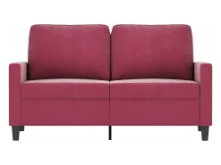Sofá de 2 lugares veludo 120 cm vermelho tinto PT543164