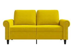 Sofá de 2 lugares veludo 120 cm amarelo PT400985