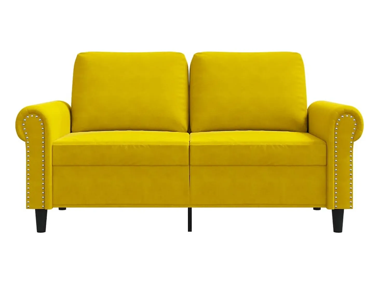 Sofá de 2 lugares veludo 120 cm amarelo PT400985