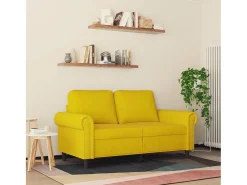 Sofá de 2 lugares veludo 120 cm amarelo PT400985