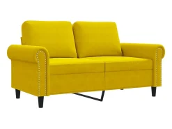 Sofá de 2 lugares veludo 120 cm amarelo PT400985
