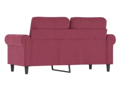 Sofá de 2 lugares veludo 120 cm vermelho tinto PT771260