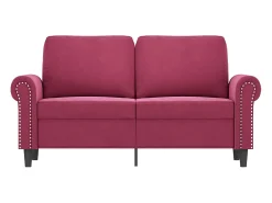 Sofá de 2 lugares veludo 120 cm vermelho tinto PT771260