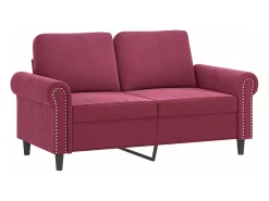 Sofá de 2 lugares veludo 120 cm vermelho tinto PT771260