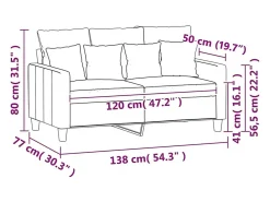 Sofá de 2 lugares veludo 120 cm amarelo