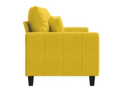 Sofá de 2 lugares veludo 120 cm amarelo