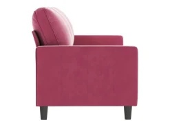 Sofá de 3 lugares veludo 180 cm vermelho tinto PT505673