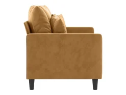 Sofá de 2 lugares veludo 120 cm castanho