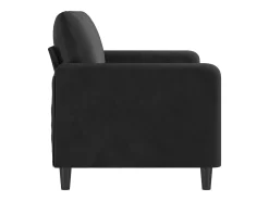 Sofá de 2 lugares veludo 140 cm preto