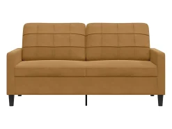 Sofá de 2 lugares veludo 140 cm castanho
