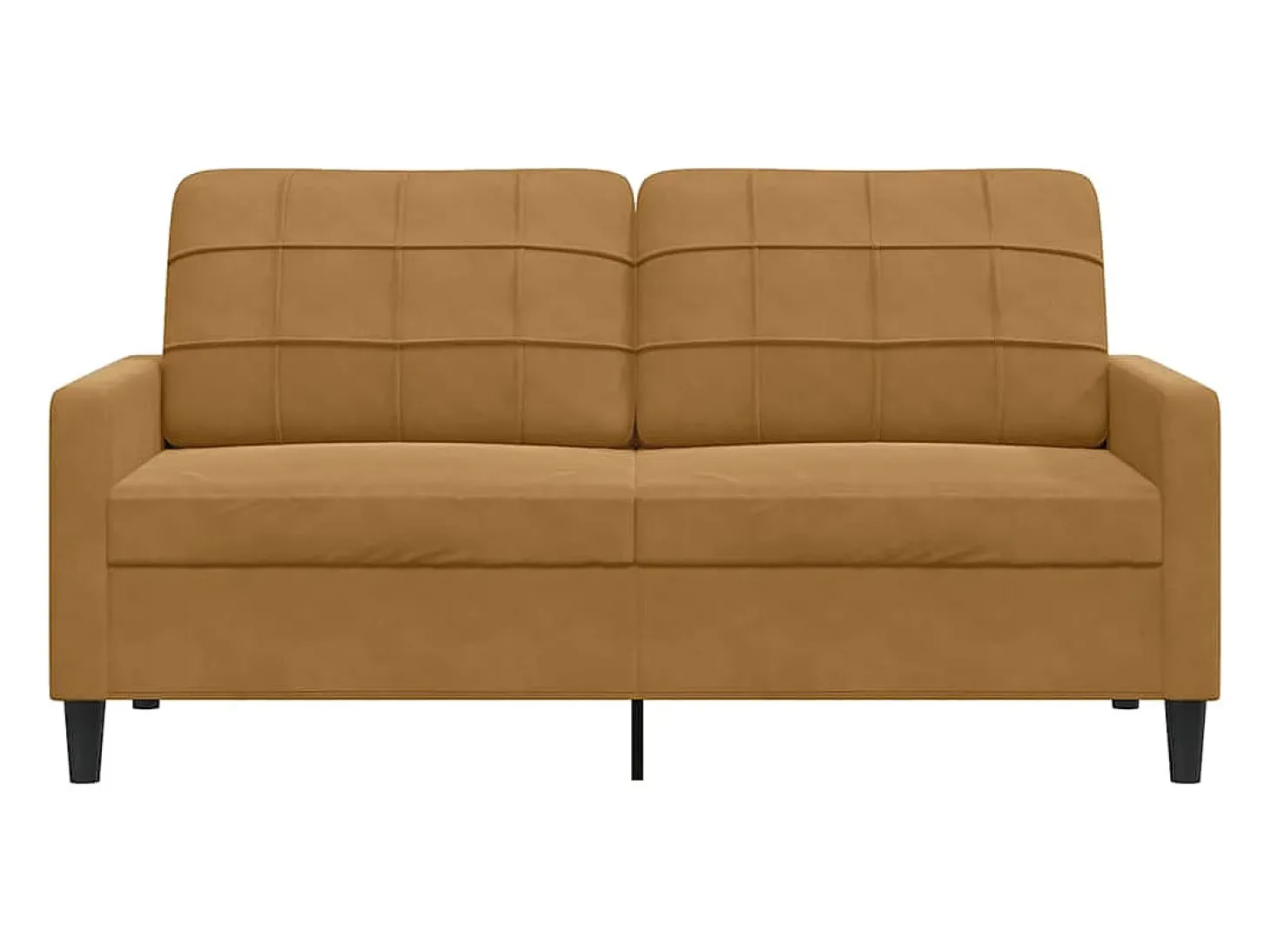 Sofá de 2 lugares veludo 140 cm castanho