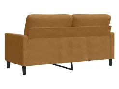 Sofá de 2 lugares veludo 140 cm castanho