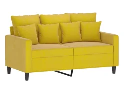 Sofá de 2 lugares veludo 120 cm amarelo PT859382