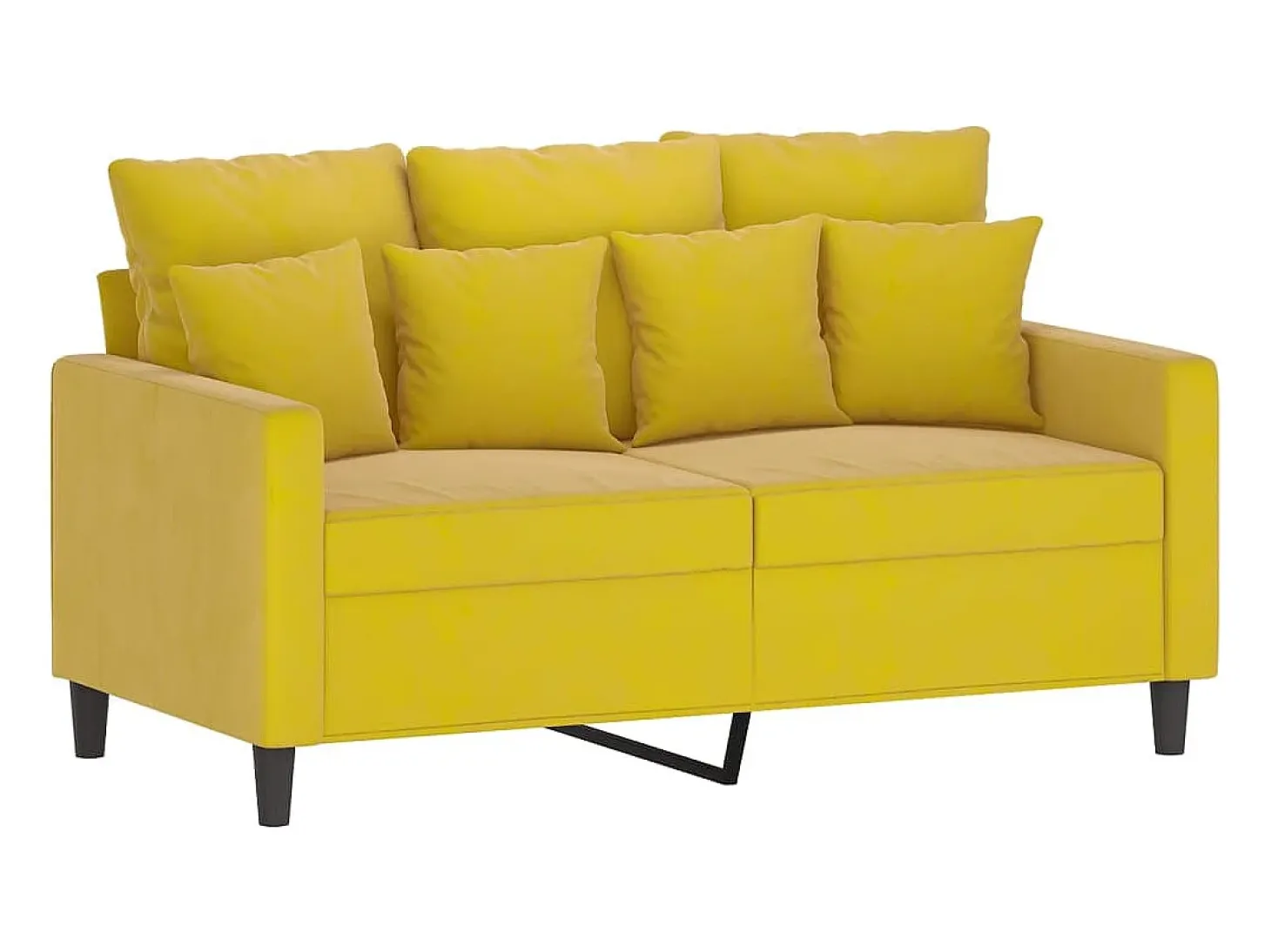 Sofá de 2 lugares veludo 120 cm amarelo PT859382
