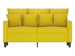 Sofá de 2 lugares veludo 120 cm amarelo PT859382