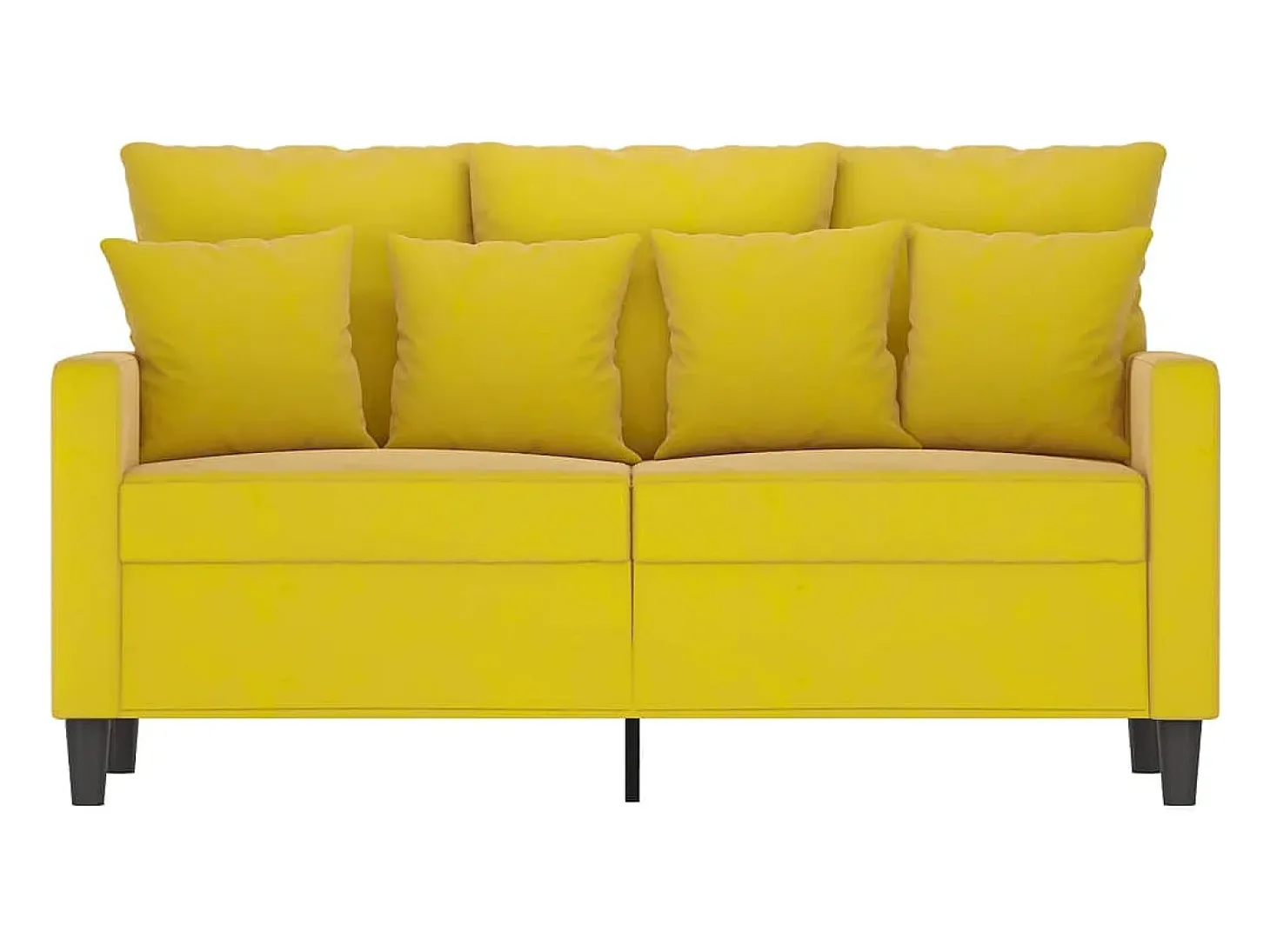Sofá de 2 lugares veludo 120 cm amarelo PT859382