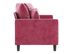 Sofá de 2 lugares veludo 140 cm vermelho tinto PT298025