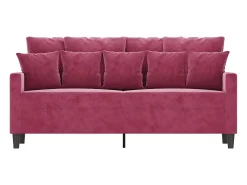 Sofá de 2 lugares veludo 140 cm vermelho tinto PT298025