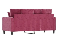 Sofá de 2 lugares veludo 140 cm vermelho tinto PT298025