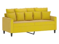 Sofá de 2 lugares veludo 140 cm amarelo PT265018