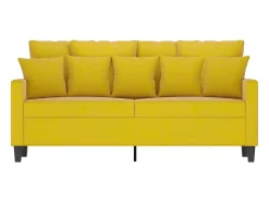 Sofá de 2 lugares veludo 140 cm amarelo PT265018