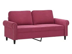 Sofá de 2 lugares veludo 140 cm vermelho tinto PT629945