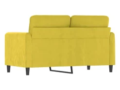 Sofá de 2 lugares veludo 120 cm amarelo PT447449