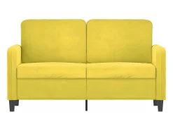 Sofá de 2 lugares veludo 120 cm amarelo PT447449