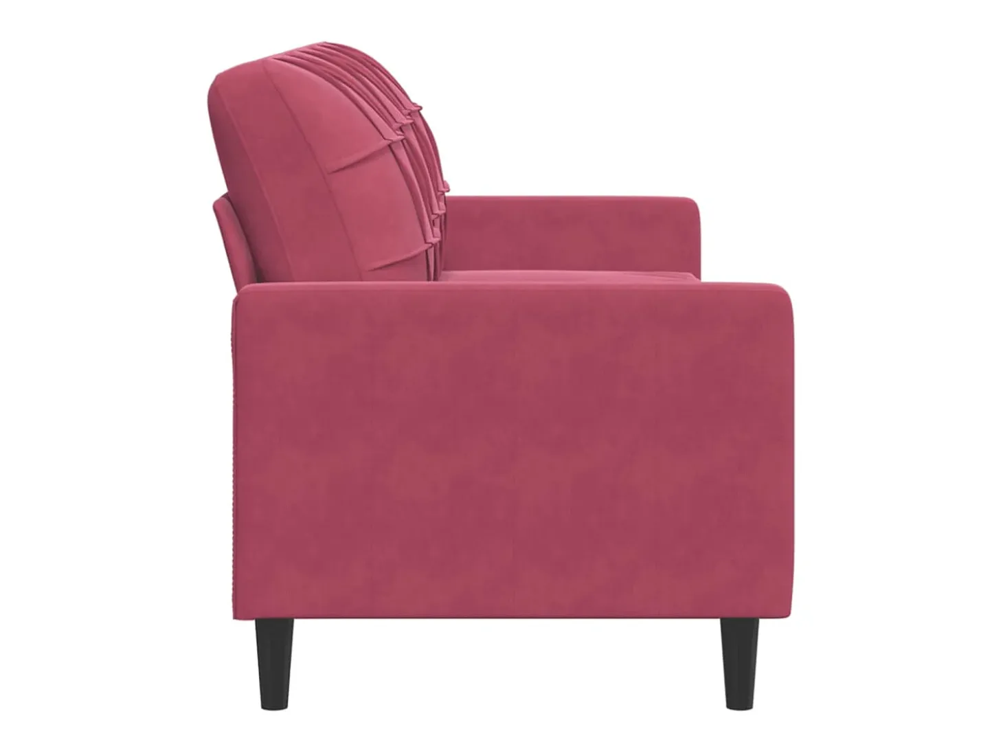 Sofá de 3 lugares veludo 180 cm vermelho tinto PT656605
