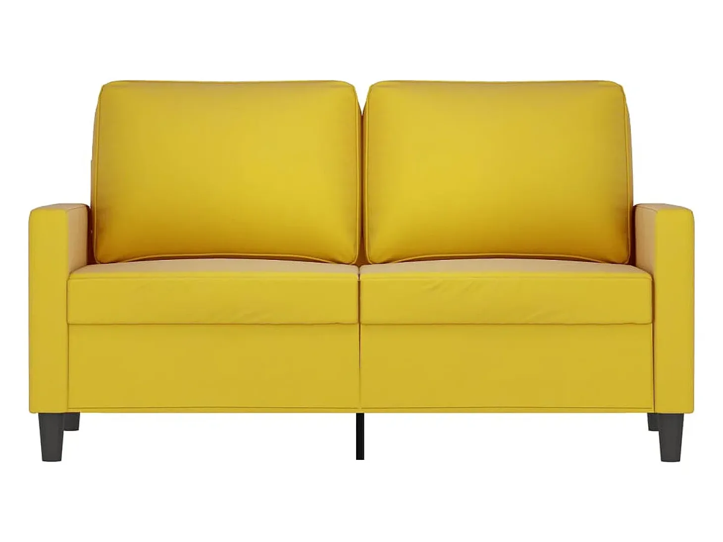 Sofá de 2 lugares veludo 120 cm amarelo PT595980