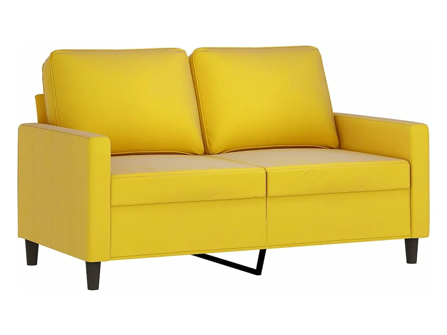 Sofá de 2 lugares veludo 120 cm amarelo PT595980