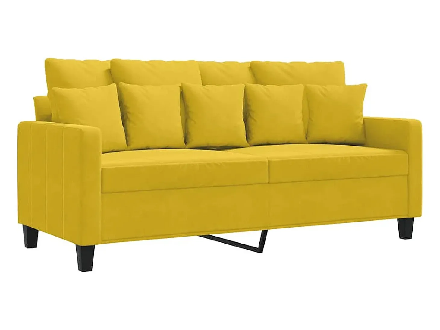 Sofá de 2 lugares veludo 140 cm amarelo