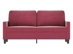 Sofá de 2 lugares veludo 140 cm vermelho tinto PT202348