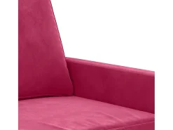 Sofá de 2 lugares veludo 120 cm vermelho tinto