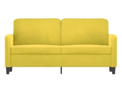 Sofá de 2 lugares veludo 140 cm amarelo PT726221