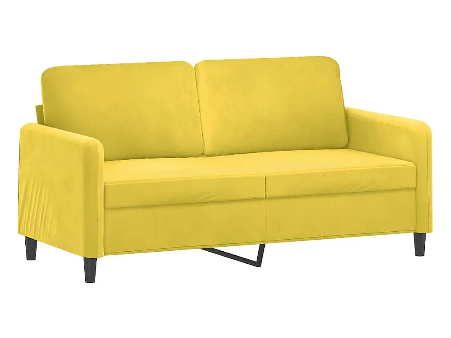 Sofá de 2 lugares veludo 140 cm amarelo PT726221