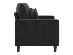 Sofá de 2 lugares veludo 120 cm preto