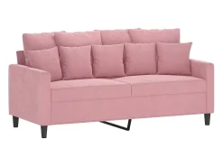 Sofá de 2 lugares veludo 140 cm rosa