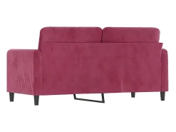 Sofá de 2 lugares veludo 140 cm vermelho tinto PT639592