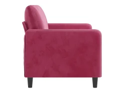 Sofá de 2 lugares veludo 140 cm vermelho tinto PT639592