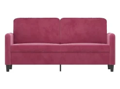 Sofá de 2 lugares veludo 140 cm vermelho tinto PT639592
