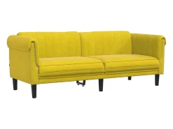 Sofá de 3 lugares veludo amarelo PT397199
