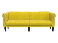 Sofá de 3 lugares veludo amarelo PT397199