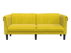 Sofá de 2 lugares veludo amarelo PT385771