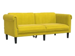 Sofá de 2 lugares veludo amarelo PT385771