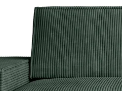Sofá de 3 lugares veludo canelado verde design AMELIA
