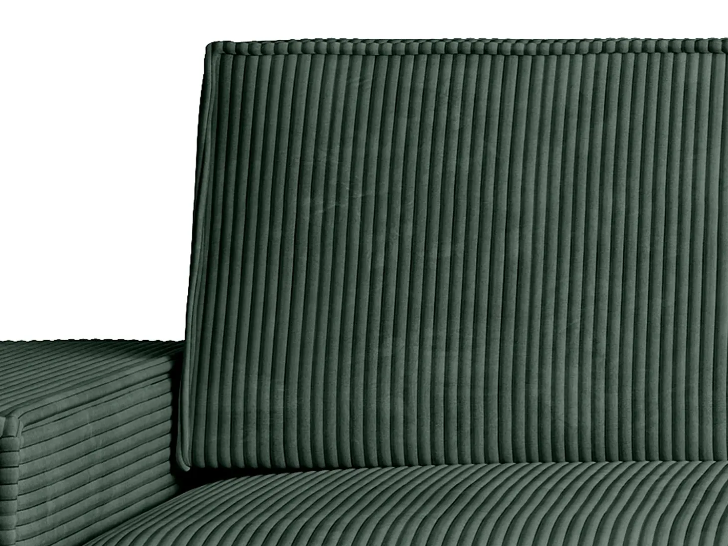 Sofá de 3 lugares veludo canelado verde design AMELIA