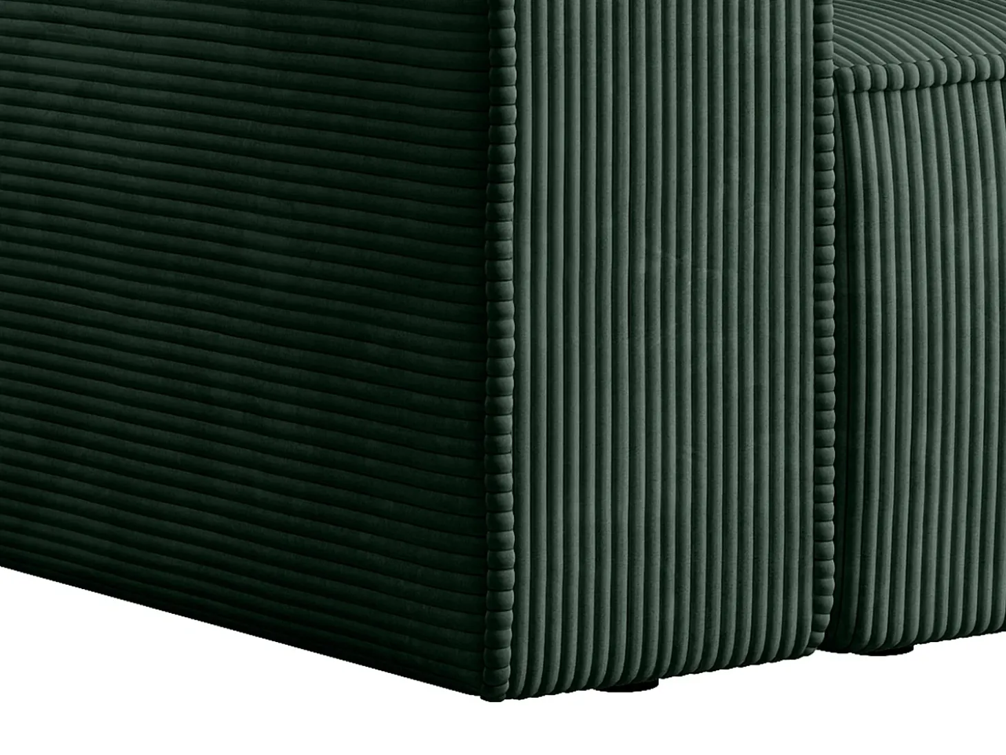 Sofá de 3 lugares veludo canelado verde design AMELIA