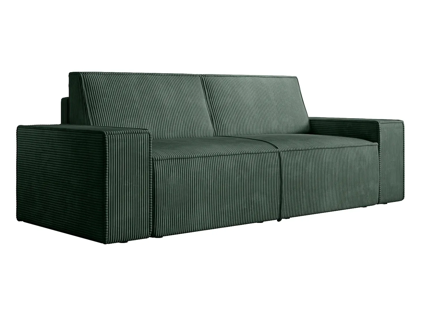 Sofá de 3 lugares veludo canelado verde design AMELIA